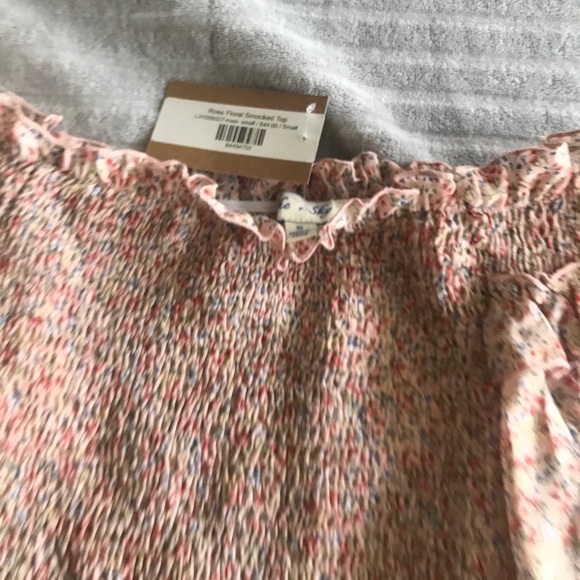 pink floral off the shoulder top - Picture 3 of 3